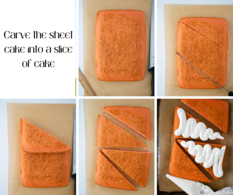 steps for cutting cake into slices for cartoon cake