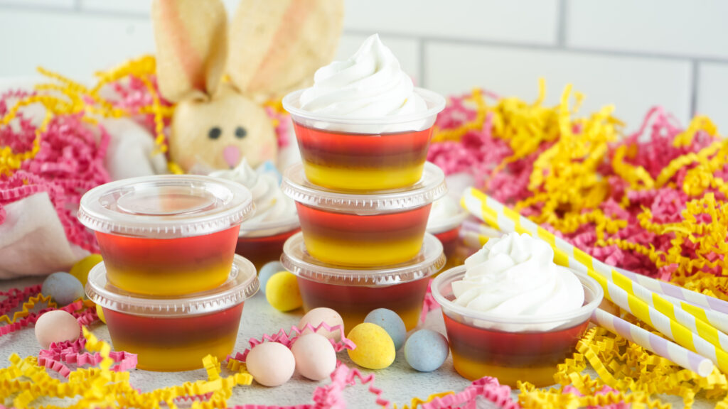 jello shots for easter on white table