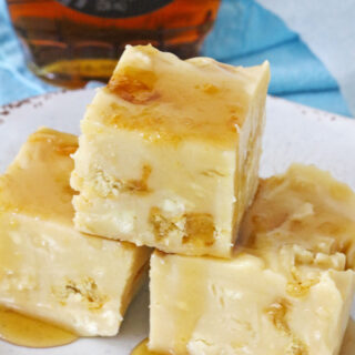 Overhead view of Maple Syrup Fudge on a plate