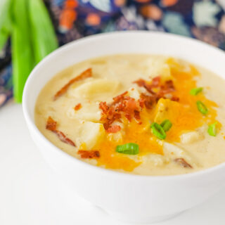 Image of potato soup in a bowl